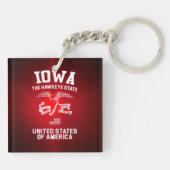 Iowa De staat Hawkeye Sleutelhanger (Achterkant)