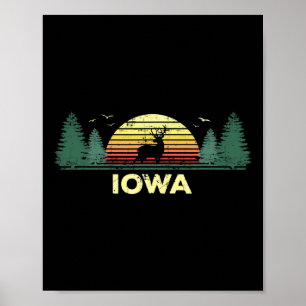 Iowa  Deer Hunting Sunset Souvenir Poster
