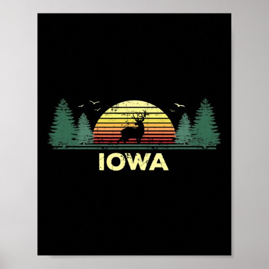 Iowa Deer Hunting Sunset Souvenir Poster (Voorkant)