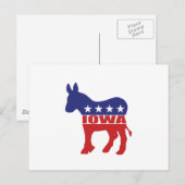 Iowa Democat Donkey Briefkaart (Voorkant / Achterkant)