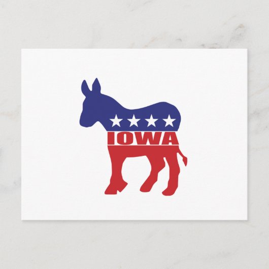 Iowa Democat Donkey Briefkaart (Voorkant)