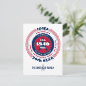 Iowa, Des Moines, IA, Patriottisch, Monogram Briefkaart (Staand voorkant)