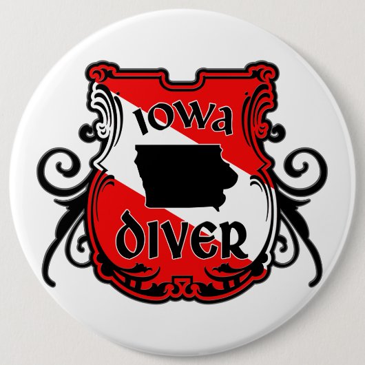 Iowa Diver Ronde Button 6,0 Cm (Voorkant)