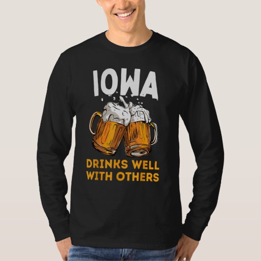 Iowa Drink Lokaal Bier Drink Micro Brew Craft BR T-shirt (Voorkant)