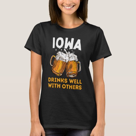 Iowa Drink Lokaal Bier Drink Micro Brew Craft BR T-shirt (Voorkant)
