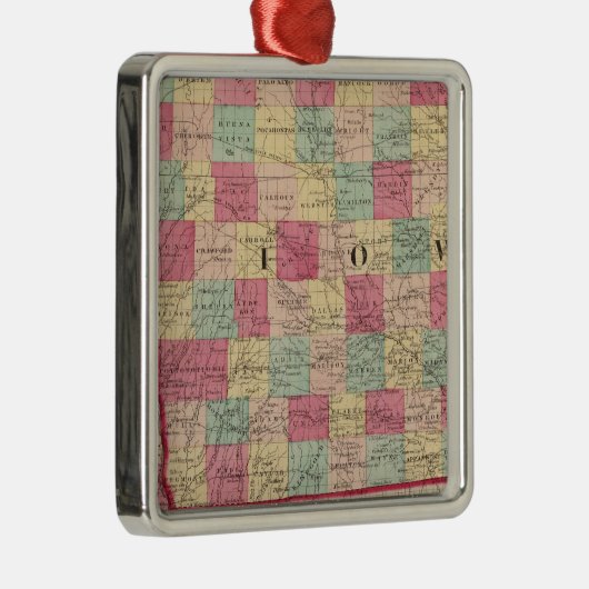 Iowa en Nebraska 2 Metalen Ornament (Rechts)