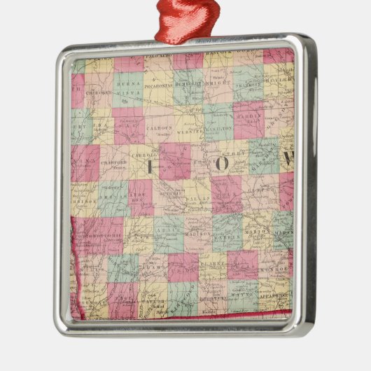 Iowa en Nebraska 2 Metalen Ornament (Links)