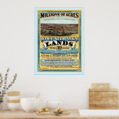 Iowa en Nebraska ~  Land Sale Adverteren. Poster (Keuken)