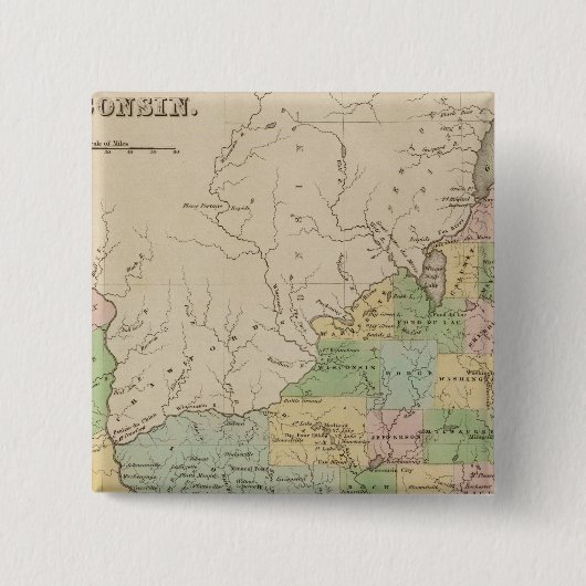 Iowa en Wisconsin Vierkante Button 5,1 Cm (Voorkant)