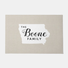 Iowa Family Monogram State Doormat Deurmat