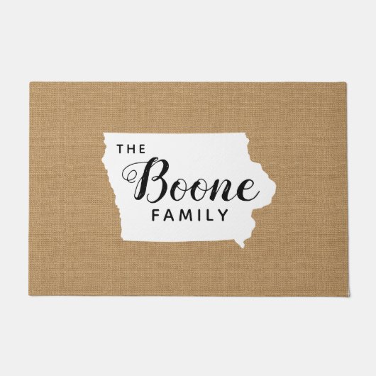 Iowa Family Monogram State Doormat Deurmat (Voorkant)
