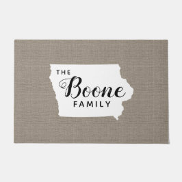 Iowa Family Monogram State Doormat Deurmat