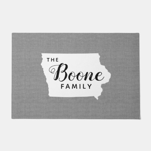 Iowa Family Monogram State Doormat Deurmat (Voorkant)