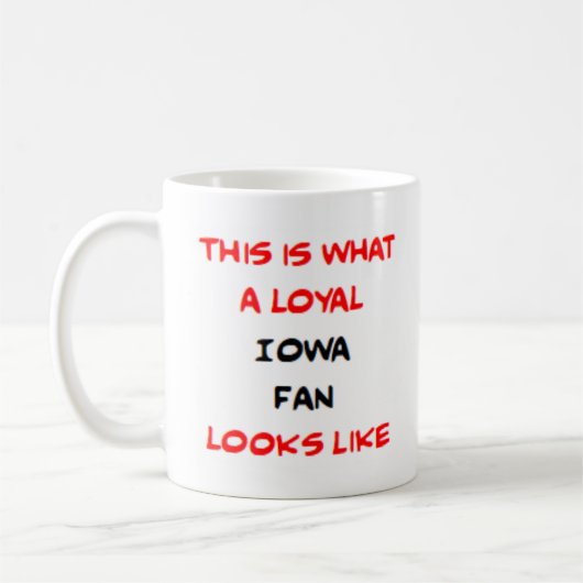 Iowa-fan, loyaal koffiemok (Links)