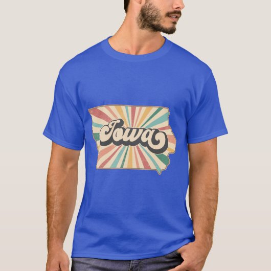 Iowa Fan Retro Staat T-shirt (Voorkant)