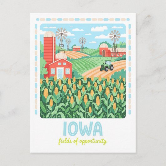 Iowa Fields of Opportunity Amerikaanse zomerreizen Briefkaart (Voorkant)