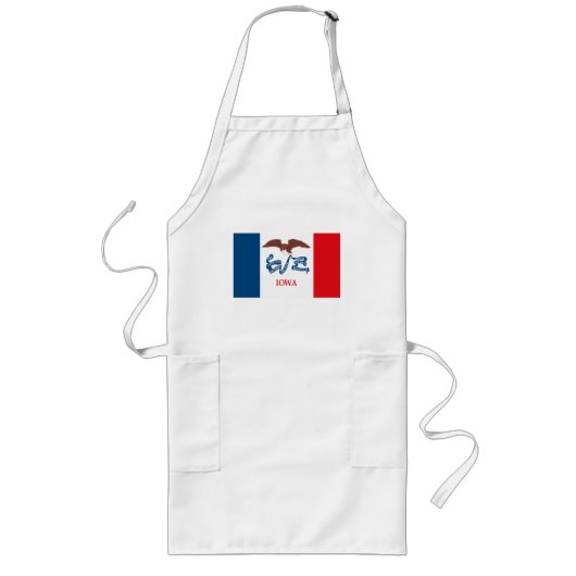 Iowa Flag Apron Lang Schort (Voorkant)