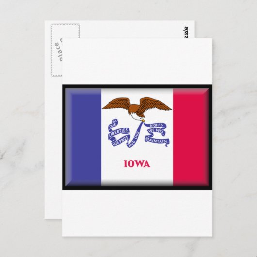 Iowa Flag Briefkaart (Voorkant / Achterkant)