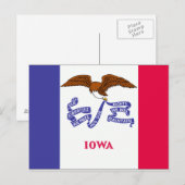 Iowa Flag Briefkaart (Voorkant / Achterkant)