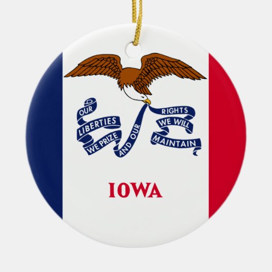 Iowa Flag Keramisch Ornament (Voorkant)