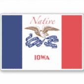 Iowa Flag Native Sticker (Voorkant)
