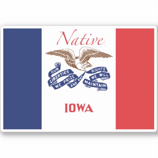 Iowa Flag Native Sticker (Voorkant)