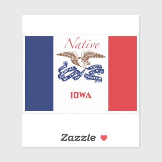 Iowa Flag Native Sticker (Vel)