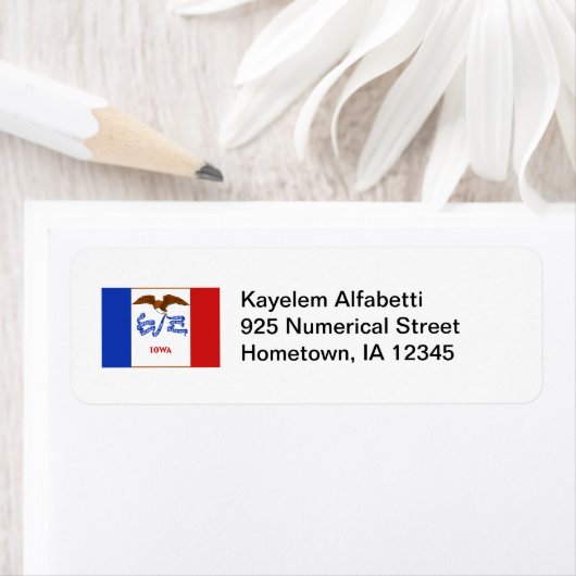 Iowa Flag Return Address Label (Insitu)