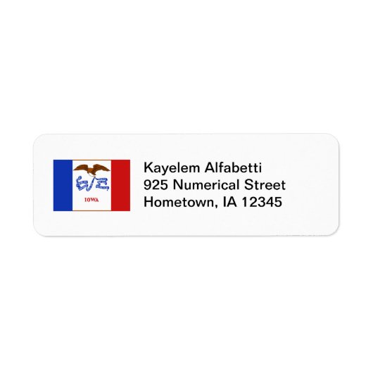 Iowa Flag Return Address Label (Voorkant)