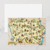 Iowa Funny Map Briefkaart (Voorkant / Achterkant)