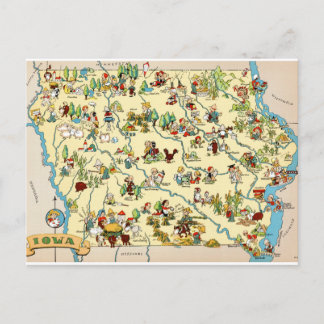 Iowa Funny  Map Briefkaart