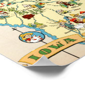 Iowa Funny Map Poster (Hoek)