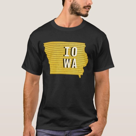 Iowa Gele Strepen Oversized T-shirt (Voorkant)