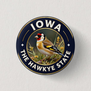 🌼 Iowa Goudvink Prairie-erfgoed Ronde Button 3,2 Cm