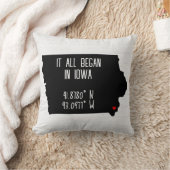 Iowa GPS-coördinaten met Hart Kussen (Deken)