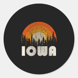 Iowa - grappige natuur vintage wandelen 60s 70s 80 ronde sticker