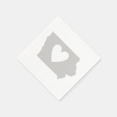 Iowa Gray Map Vorm Heart Cutout Paper Party Servetten (Hoek)