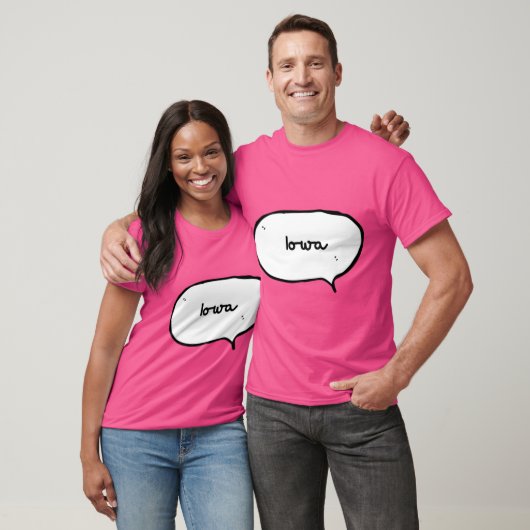 Iowa Handwrite Handdrawn Speech Bubble Oversized T-shirt (Unisex)