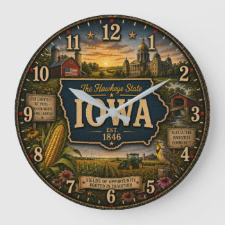 Iowa Hawkeye State Cornfields Farm Heritage Rustic Grote Klok