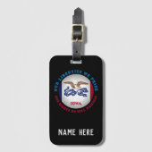 IOWA HAWKEYE STATE FLAG BAGAGELABEL (Voorkant (verticaal))