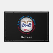 IOWA HAWKEYE STATE FLAG DEURMAT (Voorkant)