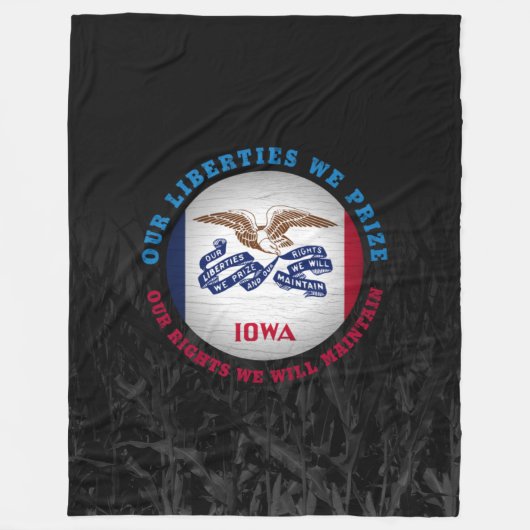IOWA HAWKEYE STATE FLAG FLEECE DEKEN (Voorkant)