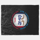 IOWA HAWKEYE STATE FLAG FLEECE DEKEN (Voorkant (Horizontaal))