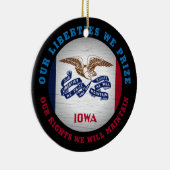 IOWA HAWKEYE STATE FLAG KERAMISCH ORNAMENT (Rechts)