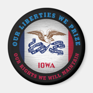 IOWA HAWKEYE STATE FLAG MAGNEET
