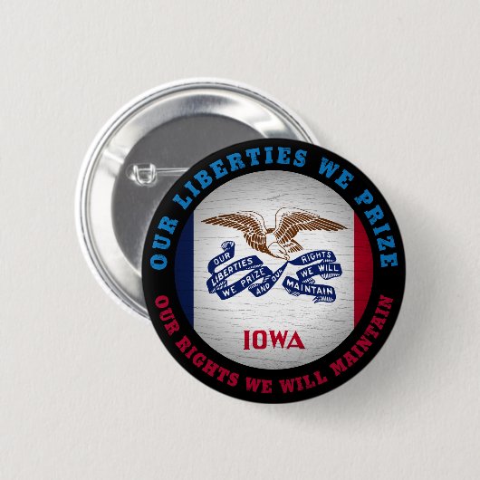 IOWA HAWKEYE STATE FLAG RONDE BUTTON 5,7 CM (Voorkant /achterkant)