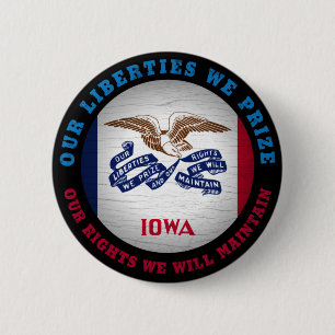 IOWA HAWKEYE STATE FLAG RONDE BUTTON 5,7 CM