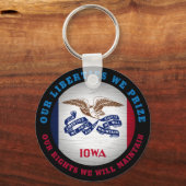 IOWA HAWKEYE STATE FLAG SLEUTELHANGER (Voorkant)