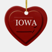 Iowa Heart Map kerstversiering Keramisch Ornament (Voorkant)