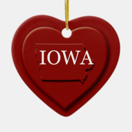 Iowa Heart Map kerstversiering Keramisch Ornament